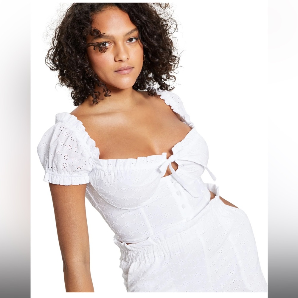 Bar 3 White Eyelet Crop Top 12